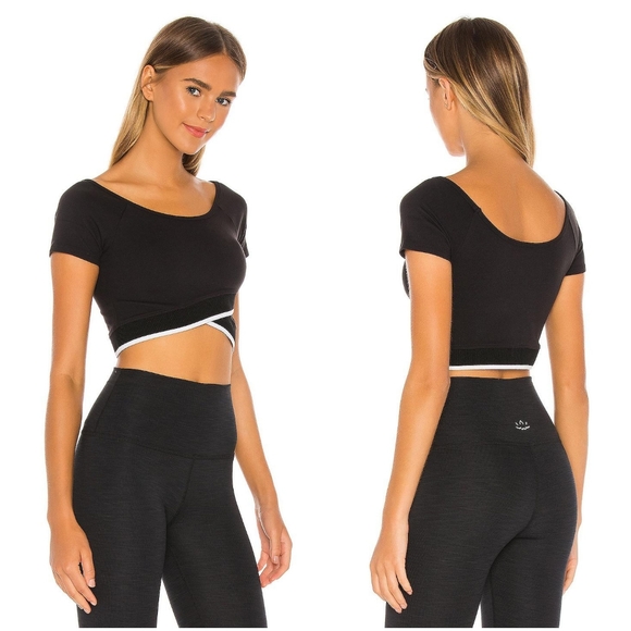 BEYOND YOGA Black Reversible Cross For Words Short Sleeved Top - Picture 3 of 12